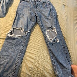 American Eagle Outfitters Blue Distressed Boyfriend Jeans